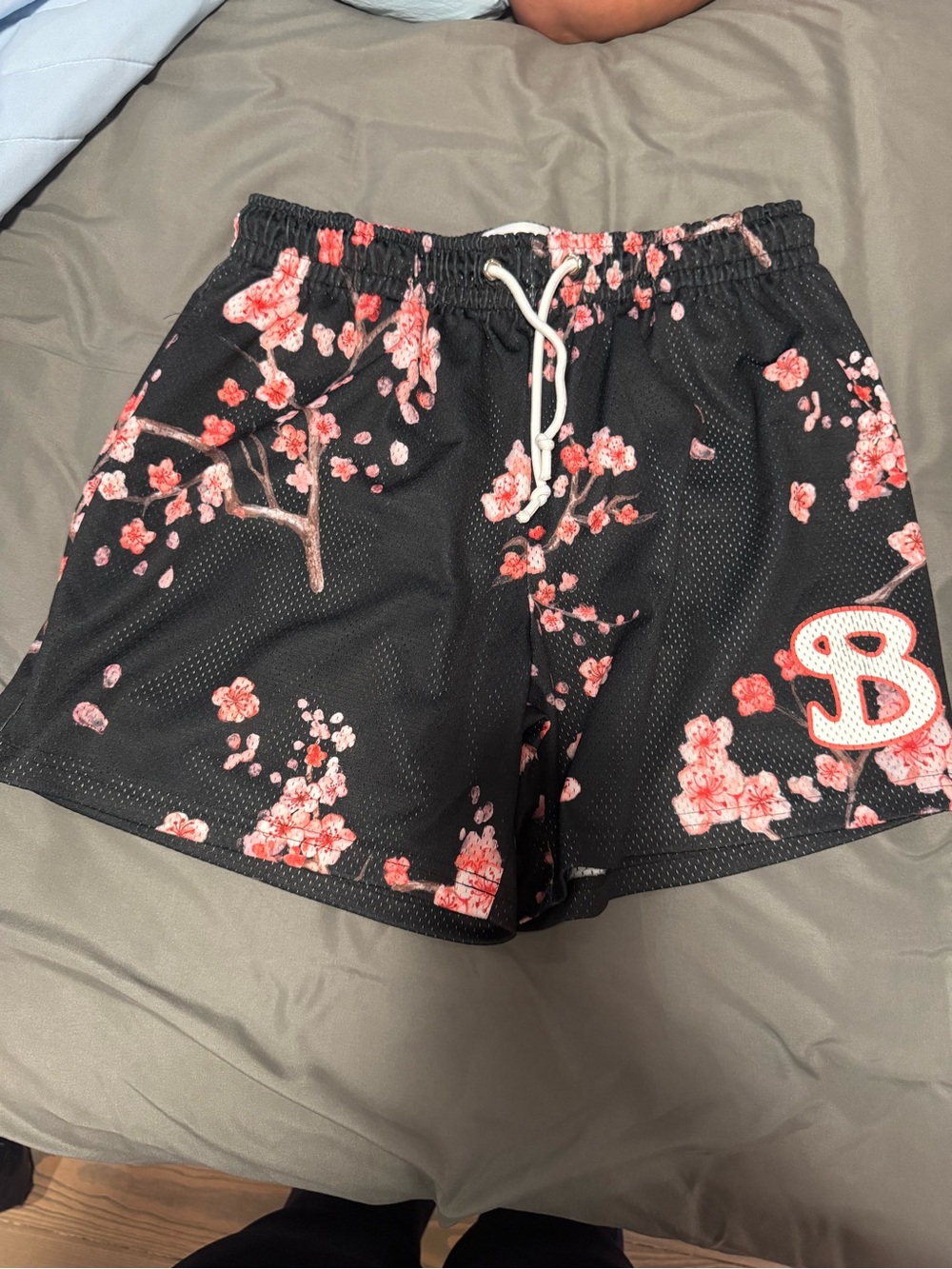 Bucketsquad Men’s Black Floral Drawstring Shorts